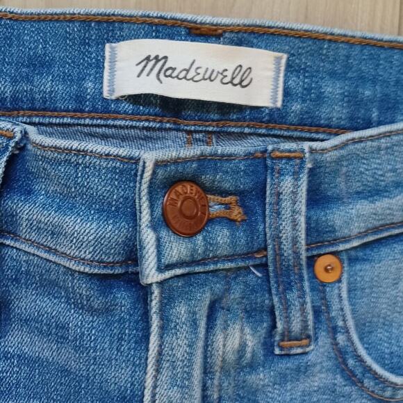 Madewell 9" High-Rise Skinny Jeans Destructed Hem Light Wash Size 25W - Picture 8 of 13